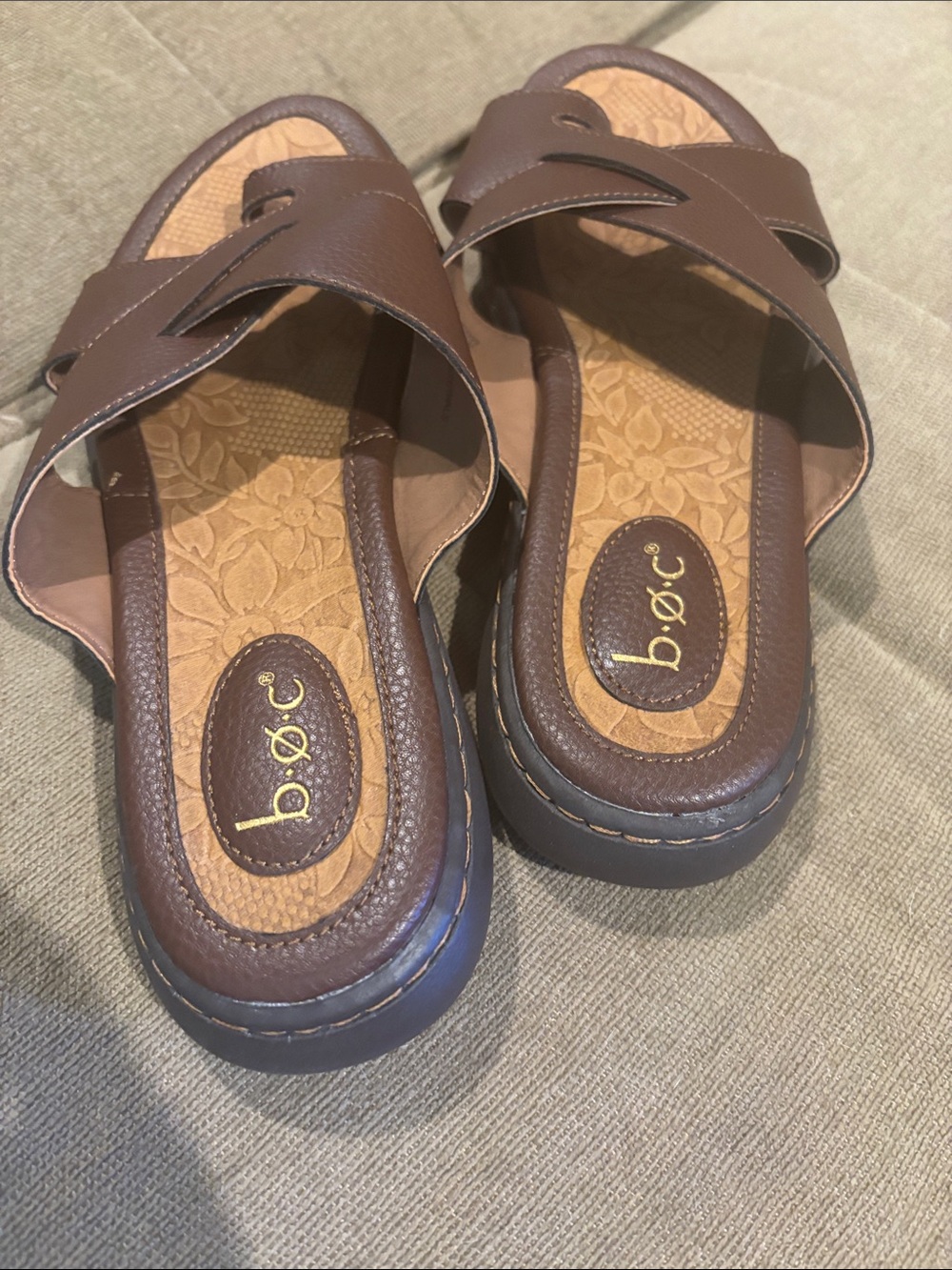 b.o.c. Dark Brown Crisscross Slide Sandals - Picture 4 of 5